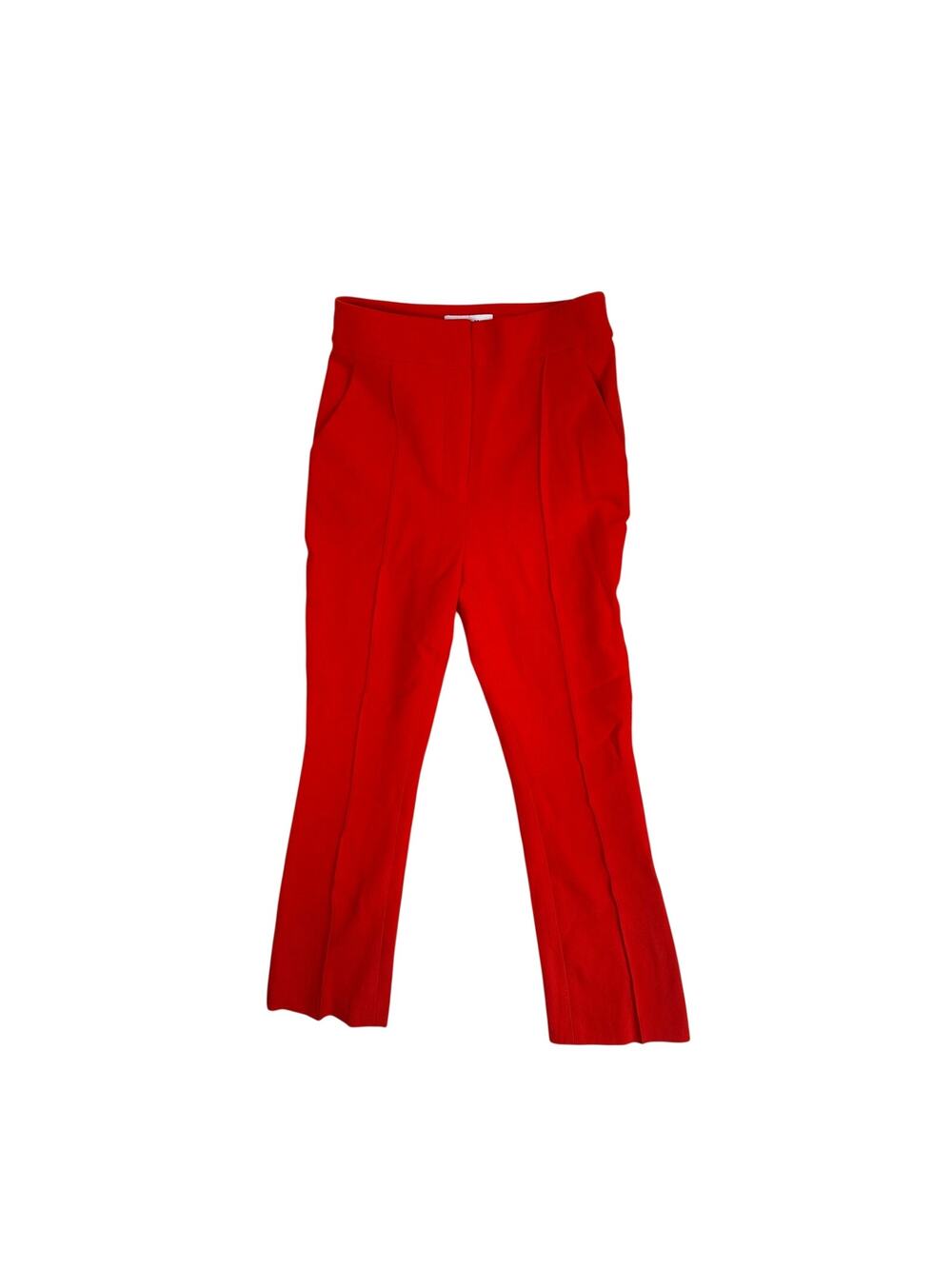 Veronica Beard Tani Pintuck Pleat Ankle Pants Trouser Business Red Orange 0